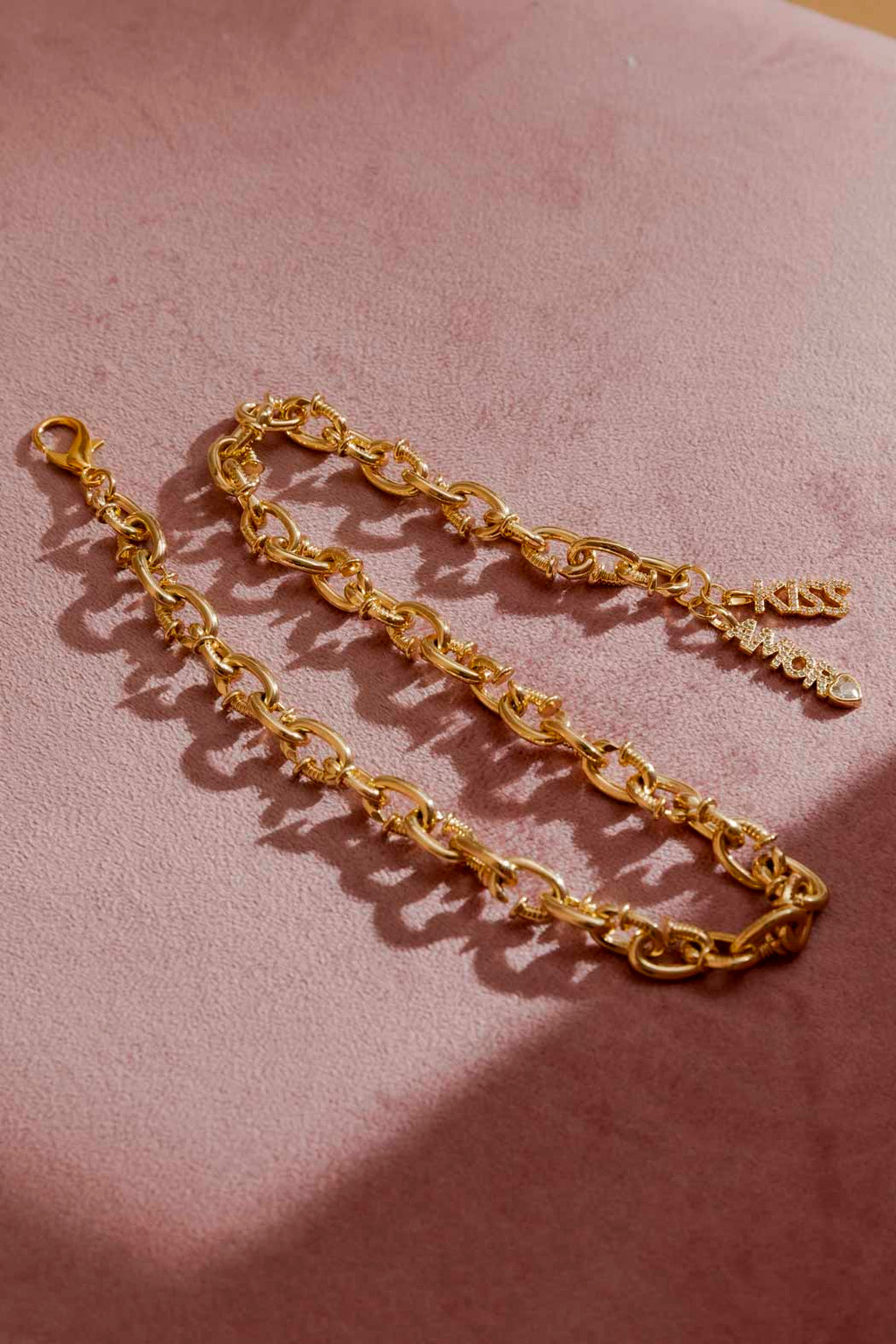 Gold Amore/Kiss Necklace