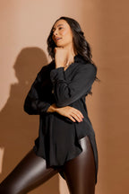 Black Piped Blogger Shirt