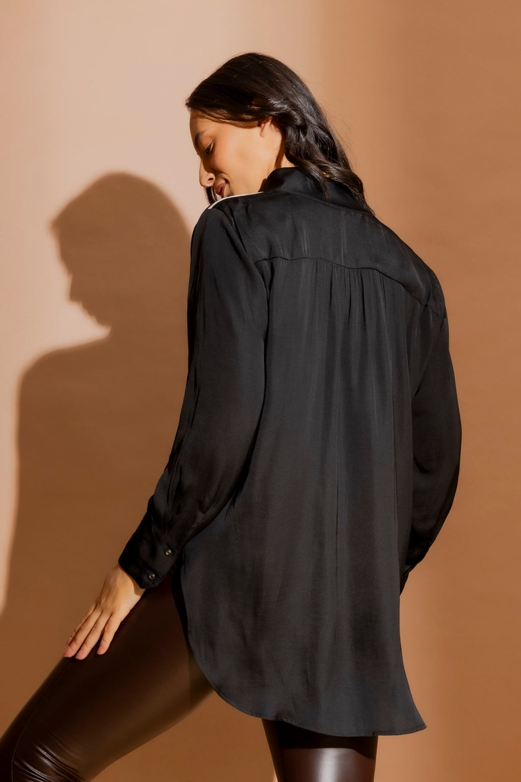 Black Piped Blogger Shirt