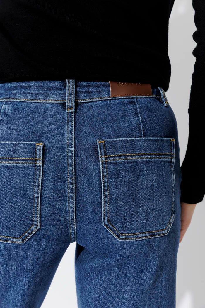 Mid Denim Wide Leg Jean