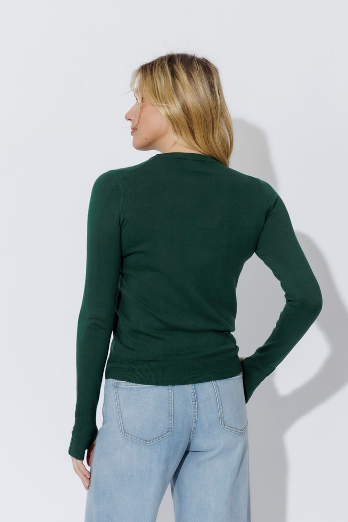 Forest Fine Knit Crew Top