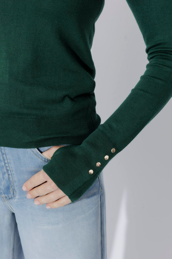 Forest Fine Knit Crew Top