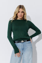 Forest Fine Knit Crew Top