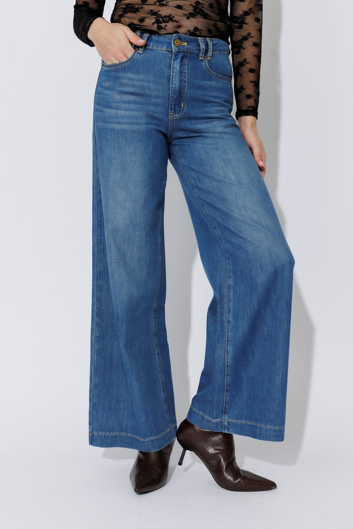 Dark Wash Soft Wide Leg Jean