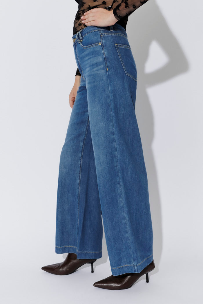 Dark Wash Soft Wide Leg Jean