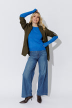 Cobalt Fine Knit Crew Top