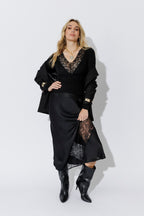 Black Tencel Lace Lust Top