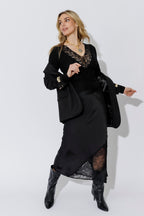 Black Glow Lace Bias Skirt