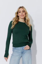 Forest Fine Knit Crew Top