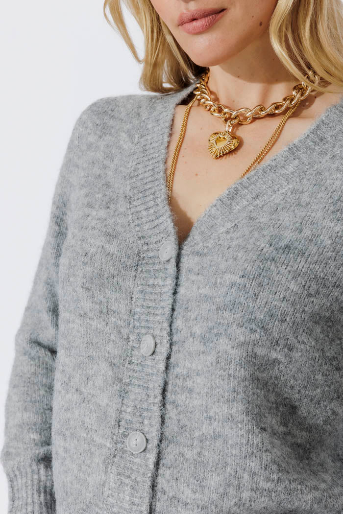 Grey Fluffy Cardi