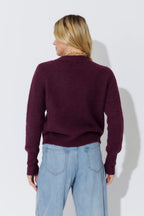 Wine Fluffy Cardi