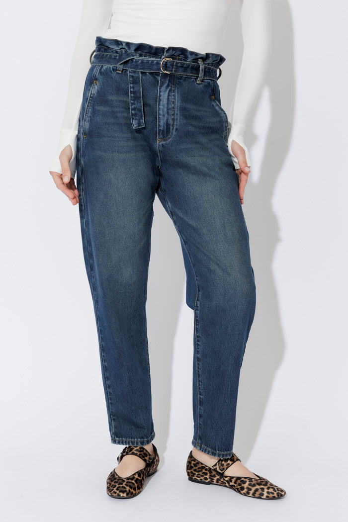 Dark Denim Paperbag Jean