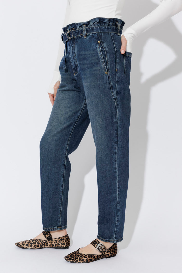 Dark Denim Paperbag Jean