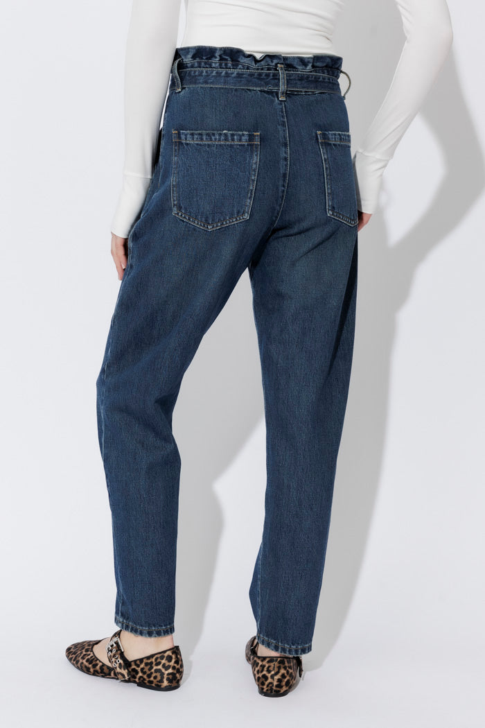 Dark Denim Paperbag Jean
