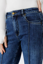 Dark Denim Pintuck Jean