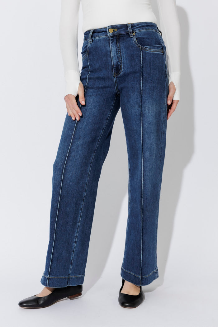 Dark Denim Pintuck Jean
