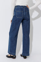 Dark Denim Pintuck Jean