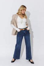 Dark Denim Pintuck Jean