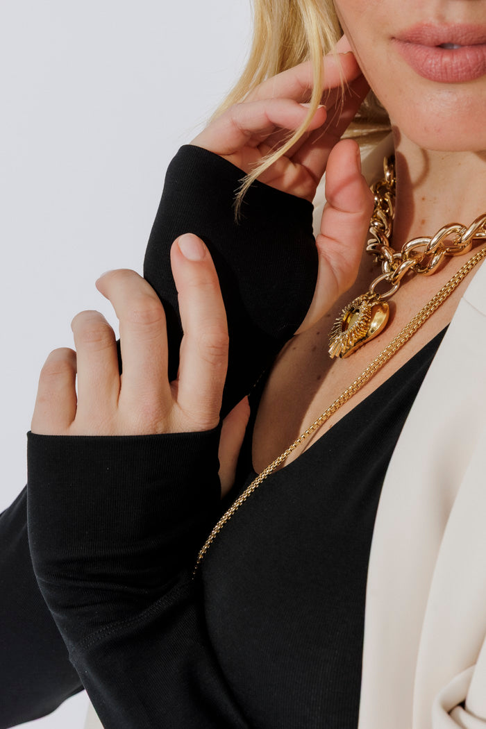 Black Tencel Crew Lust Top