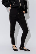 Black Scuba Piped Cargo Pant