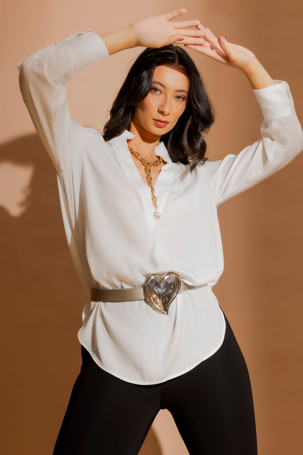 Pewter Heart Buckle Belt Pewter S/M
