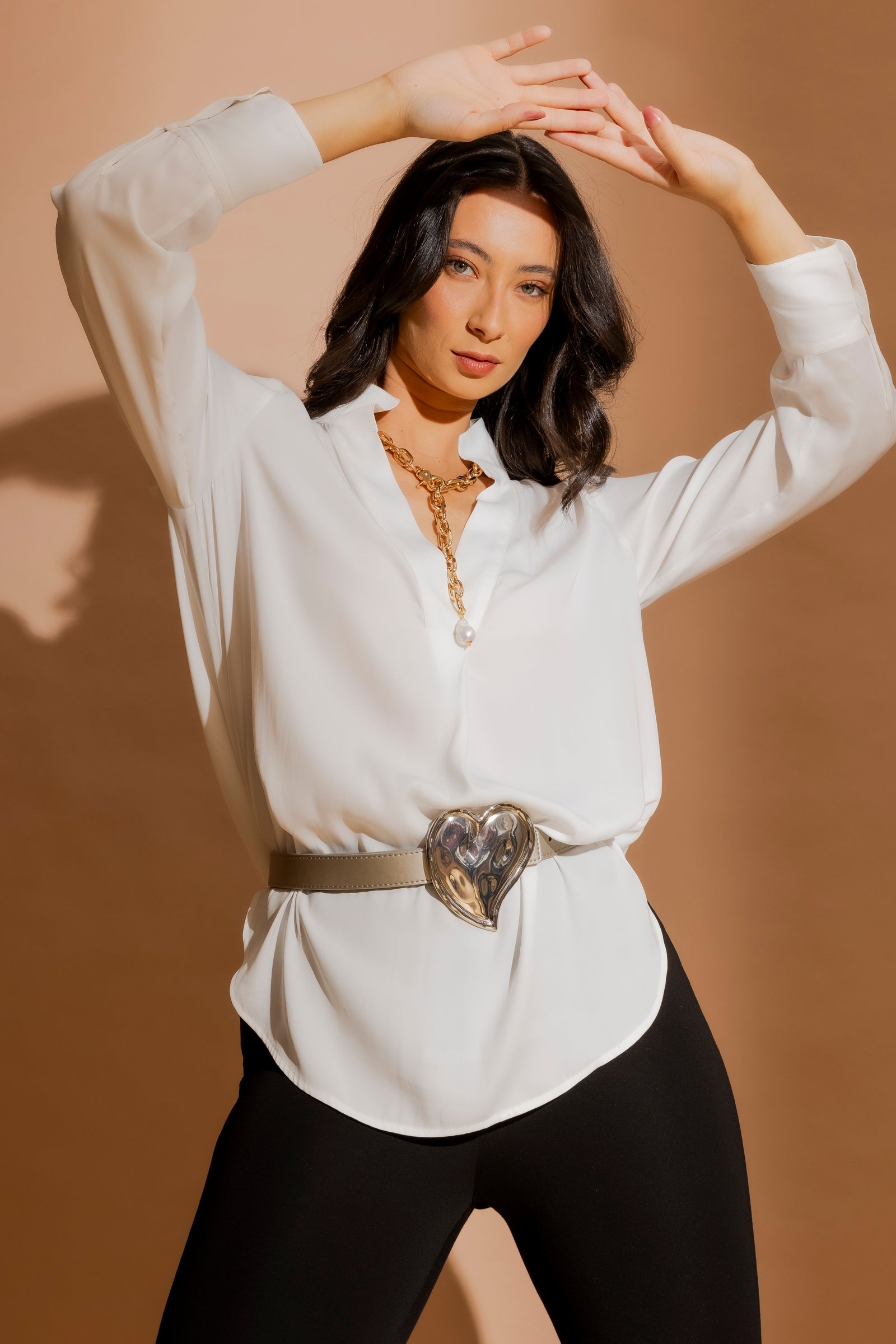 Pewter Heart Buckle Belt Pewter S/M