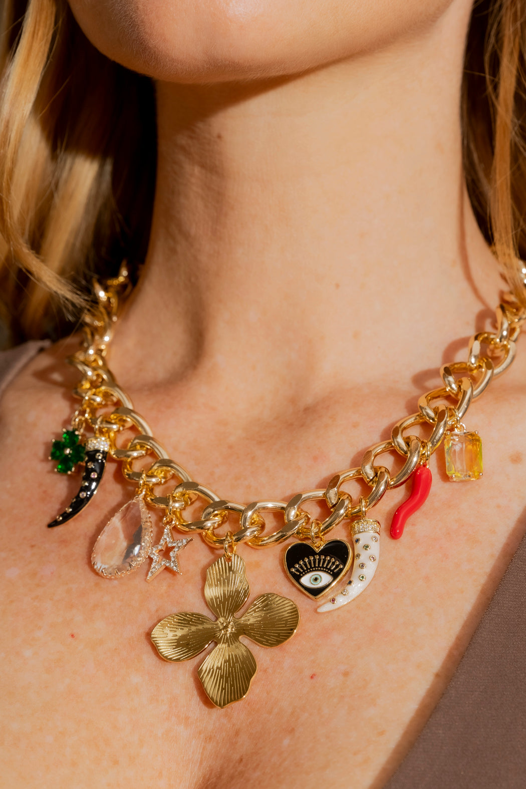 Gold Plated Charm Necklace