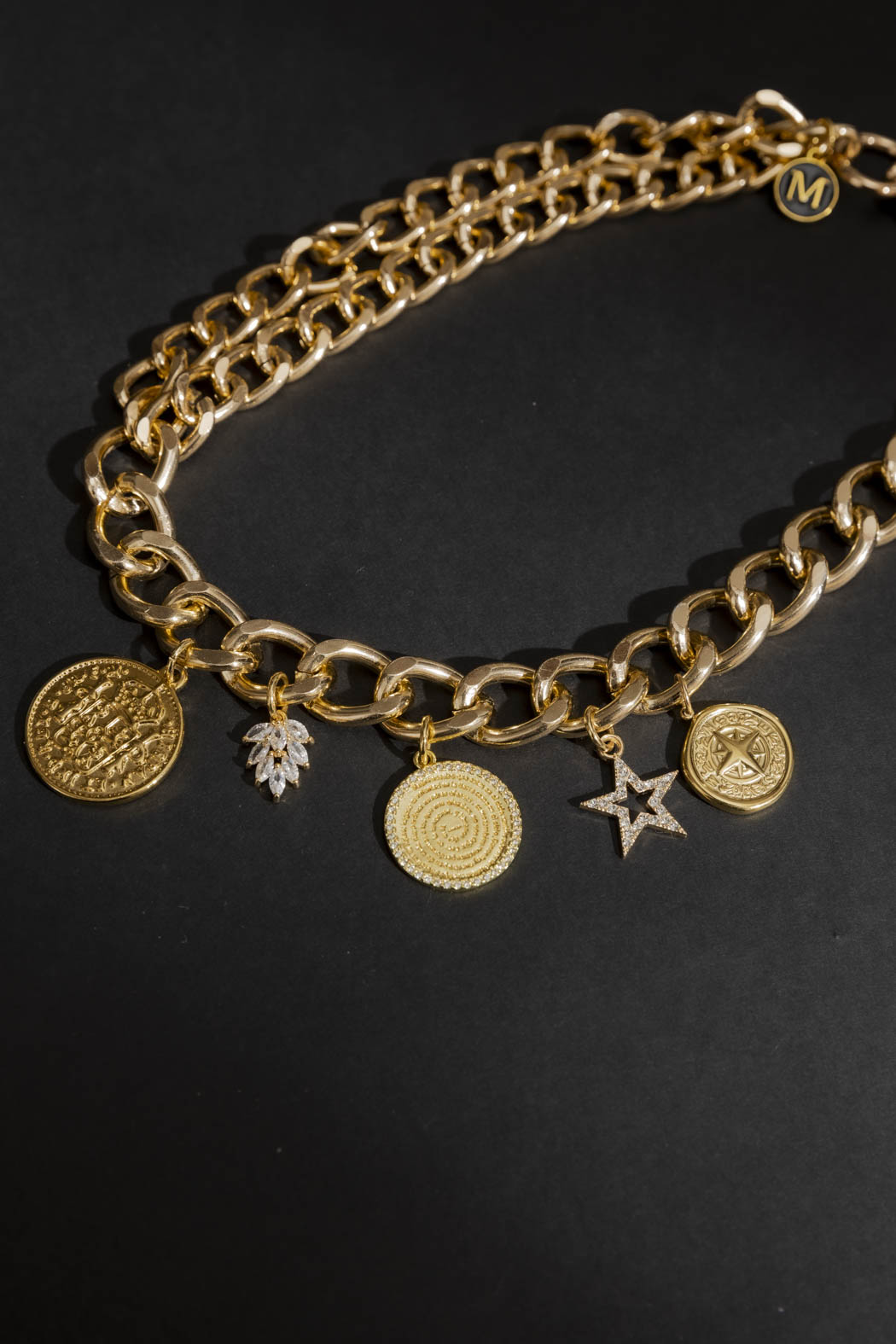 Gold Triple Coin Necklace