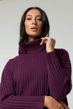 Plum Cowl Neck Jumper