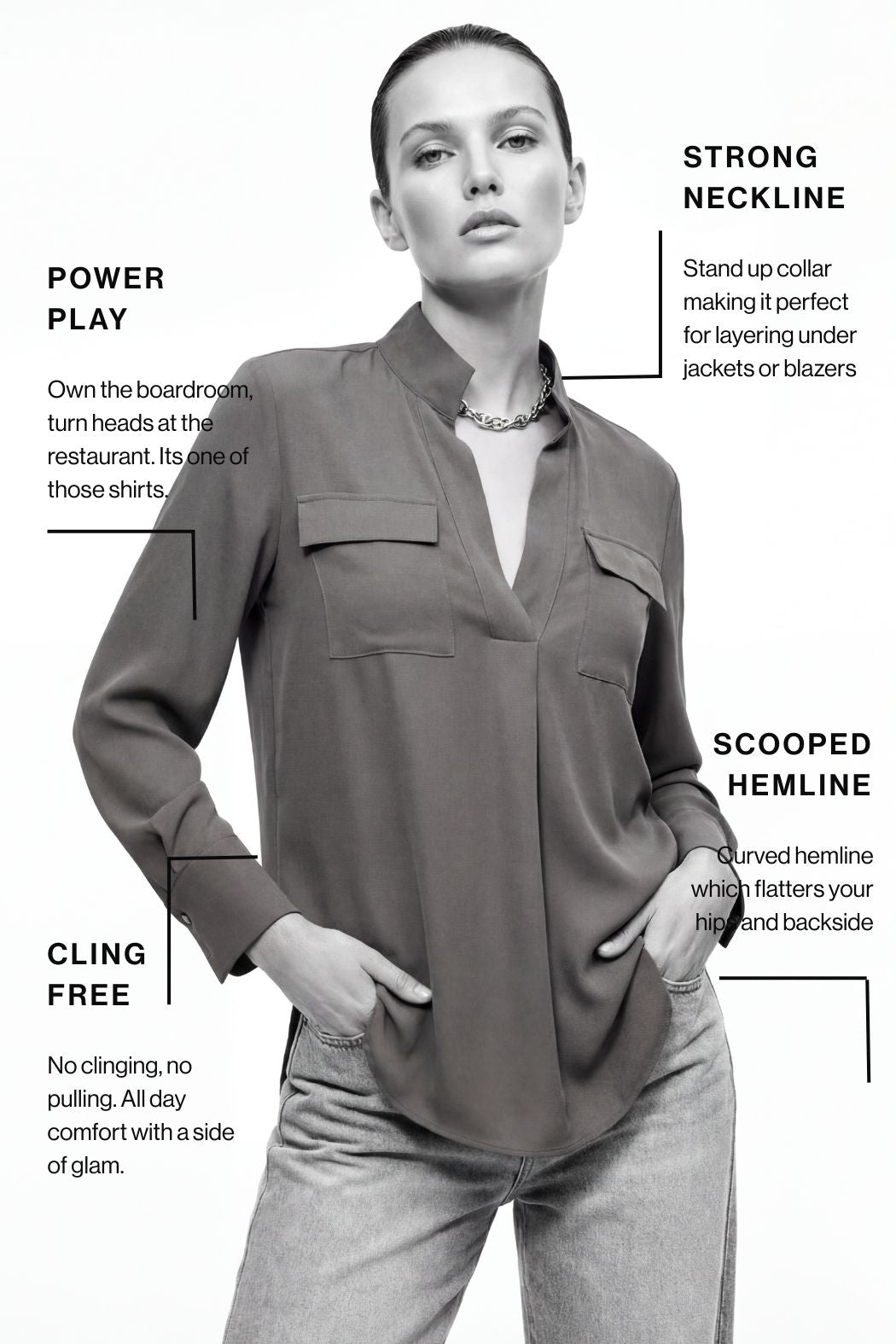 Black Luxury Cargo Blogger Shirt