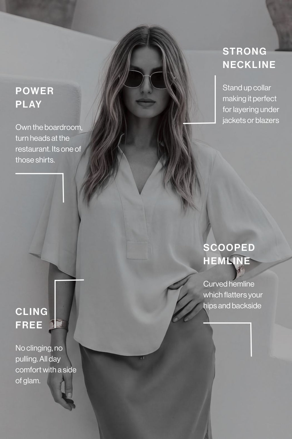 Chocolate Cupro Fluted Blogger Shirt