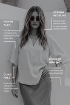 Chocolate Cupro Fluted Blogger Shirt