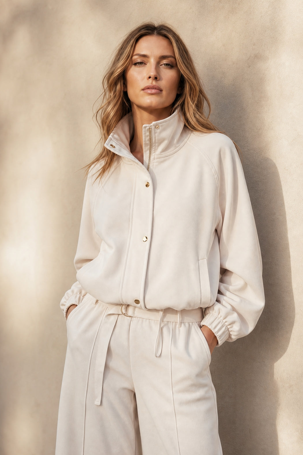 Beige Euro Athleisure Jacket