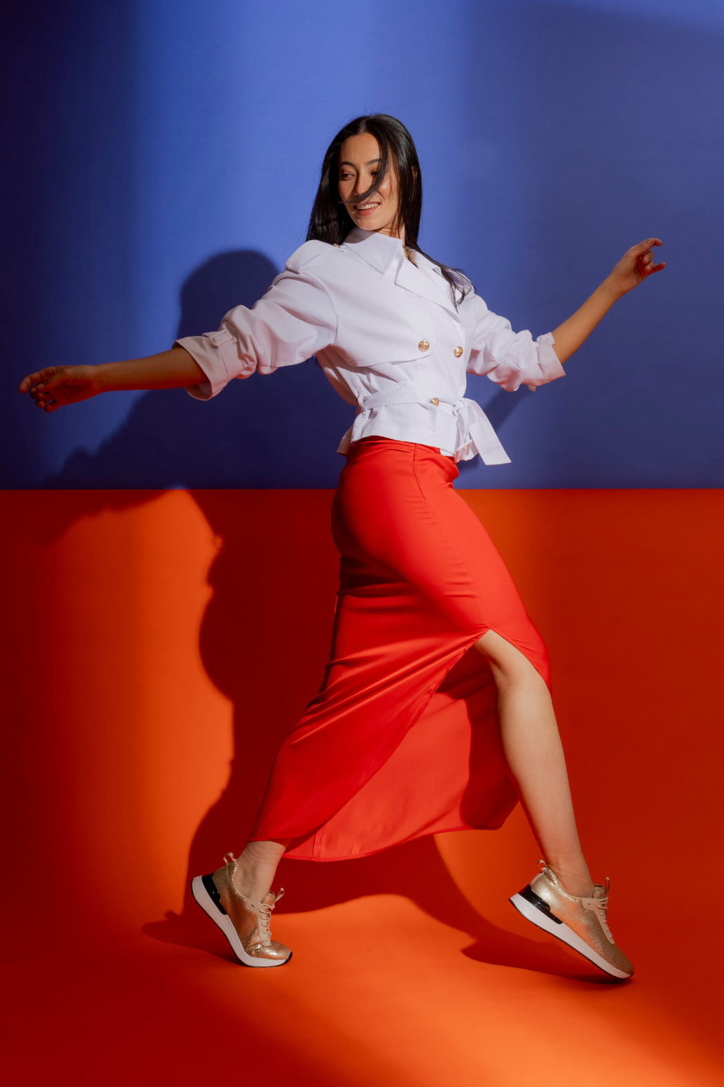 Red Tie Waist Skirt