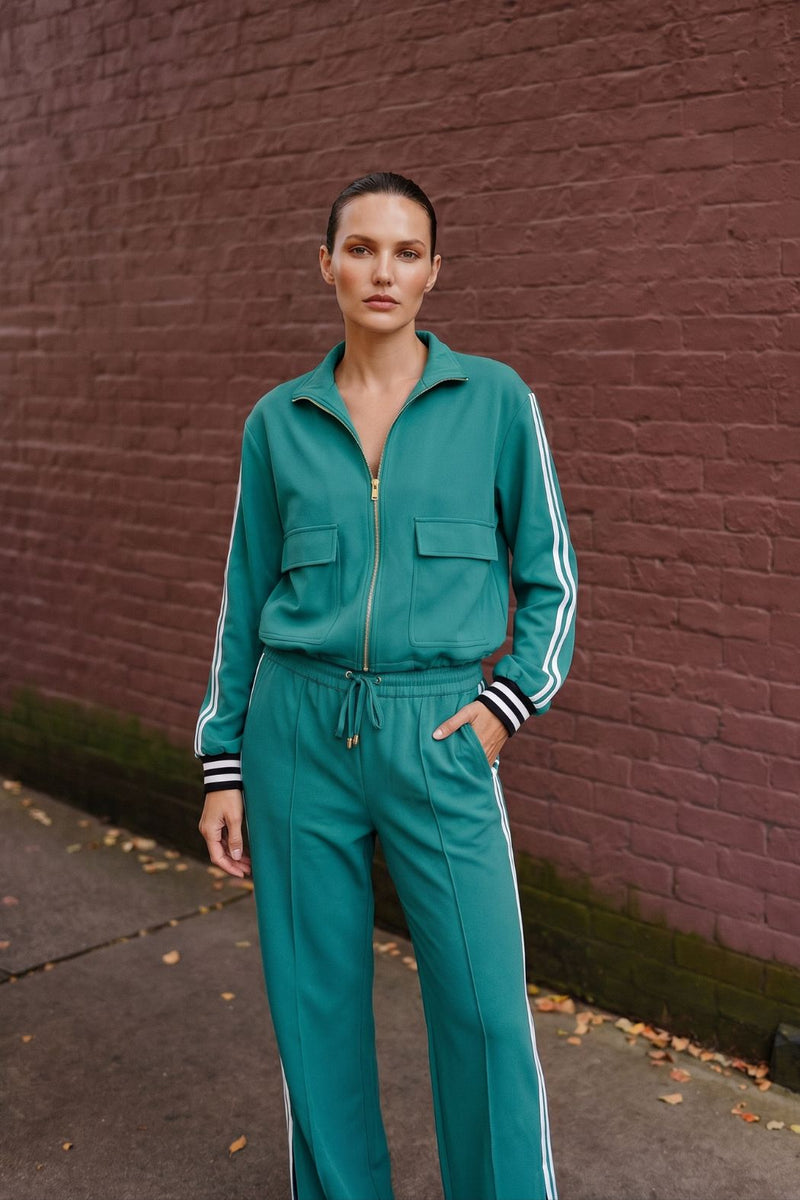 Teal Euro Athleisure Jacket