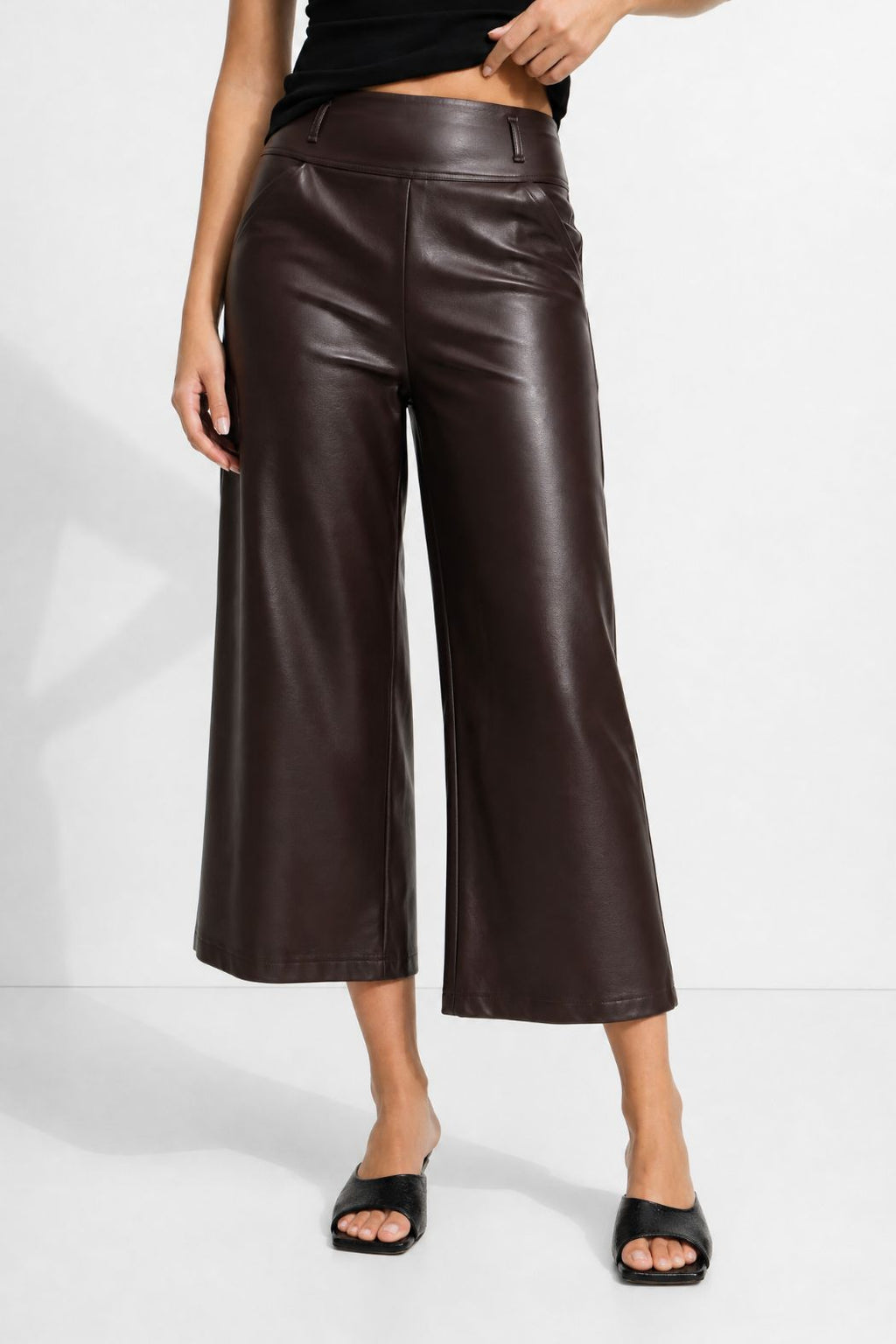 Coffee Croc Coated Jet Culotte