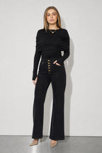 Black Button Front Jean