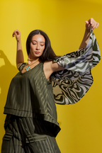 Khaki Frill Bell Cami