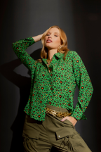 Green Animal Midi Asana Shirt Green Animal