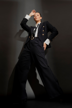 Black Stripe Cleo Pants Black Stripe