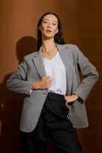 Mini Black & White Check Oversized Blazer