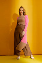 Pink / Taupe Knit Cardi