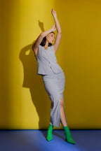 Blue Stripe Tailored Vest Blue Stripe