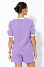 Lilac Washed Cotton Rugby T-Shirt