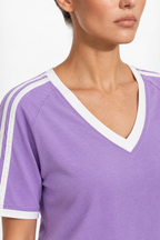 Lilac Washed Cotton Rugby T-Shirt
