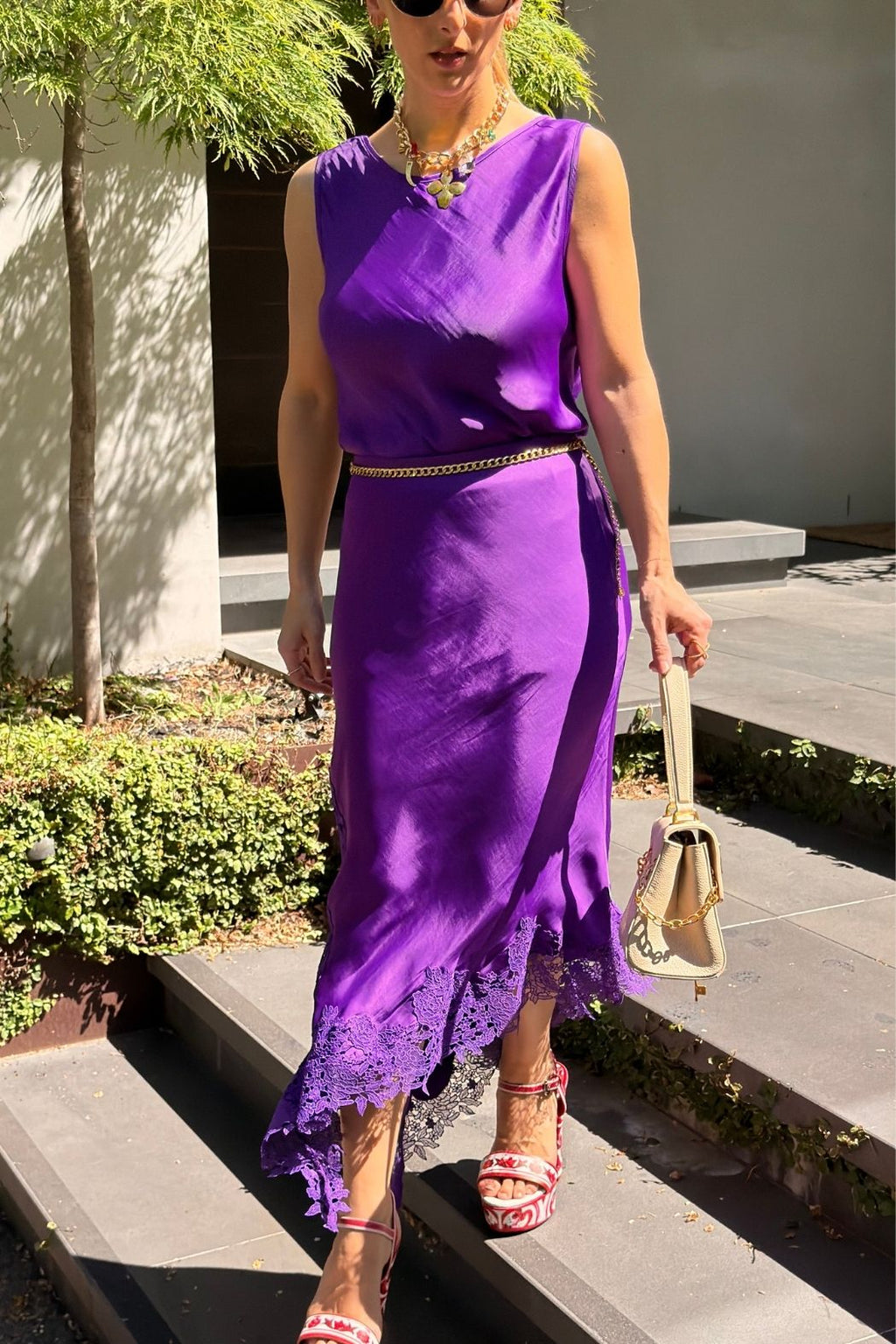 Purple Glow Madrid Bias Skirt