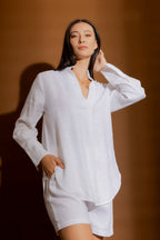 White Linen Blogger Shirt