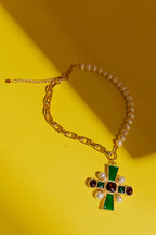 Gold Emerald Star Cross