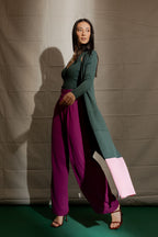 Forest / Pink Knit Cardi