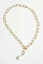 Gold Chain Pearl Necklace